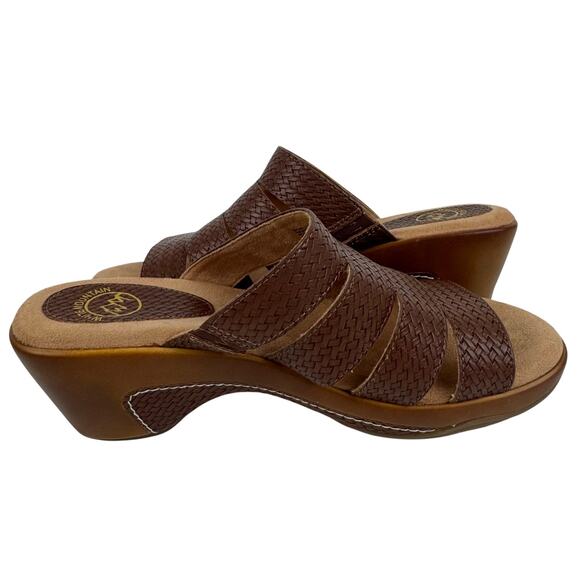 WHITE MOUNTAIN VALORA FAUX LEATHER HEELED SANDALS‎ IN BROWN NWOB SIZE 8.5M - Picture 8 of 13